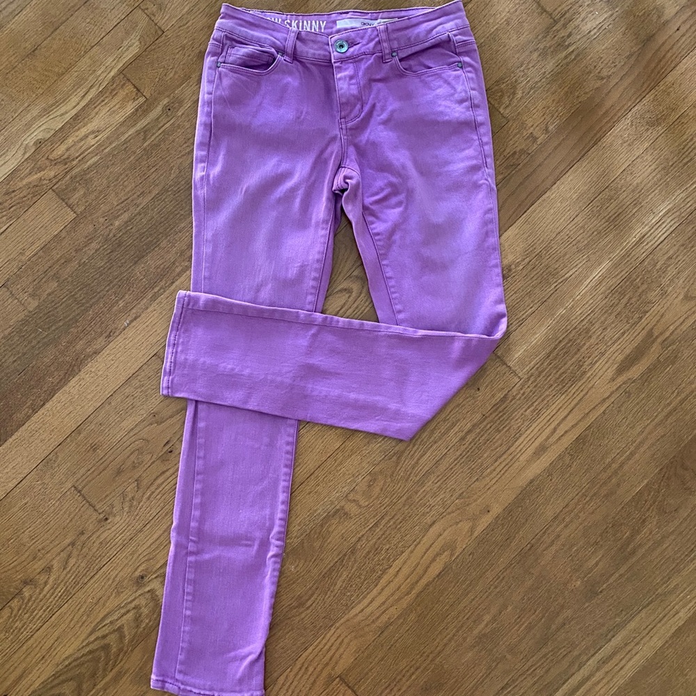 DKNY Ludlow skinny purple jeans